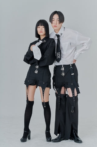 オージーオーディー(OZOD) CHAIN BIG SHIRTS_black