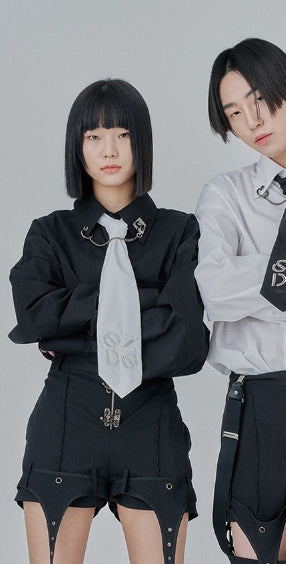 オージーオーディー(OZOD) CHAIN BIG SHIRTS_black