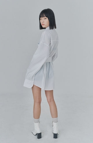 オージーオーディー(OZOD) CHAIN BIG SHIRTS_white