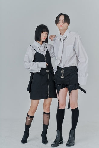 オージーオーディー(OZOD) CHAIN BIG SHIRTS_white