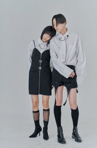 オージーオーディー(OZOD) CHAIN BIG SHIRTS_white