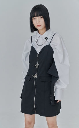 オージーオーディー(OZOD) CHAIN BIG SHIRTS_white