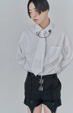 オージーオーディー(OZOD) CHAIN BIG SHIRTS_white