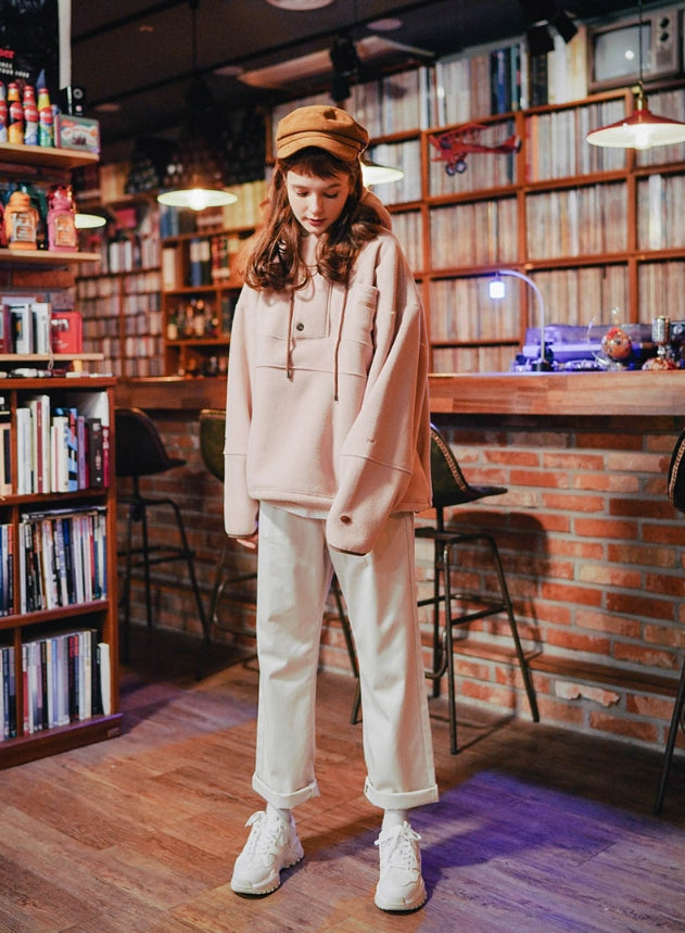 ダブルユーブイプロジェクト(WV PROJECT) NC BOUCLE ANORAK HOODIE PEACH MJHD7363