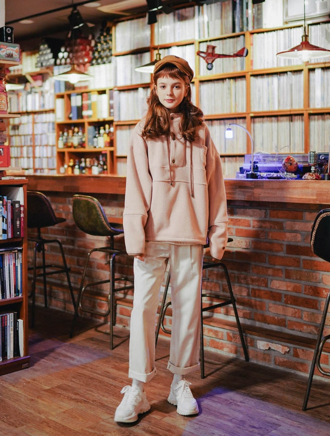 ダブルユーブイプロジェクト(WV PROJECT) NC BOUCLE ANORAK HOODIE PEACH MJHD7363