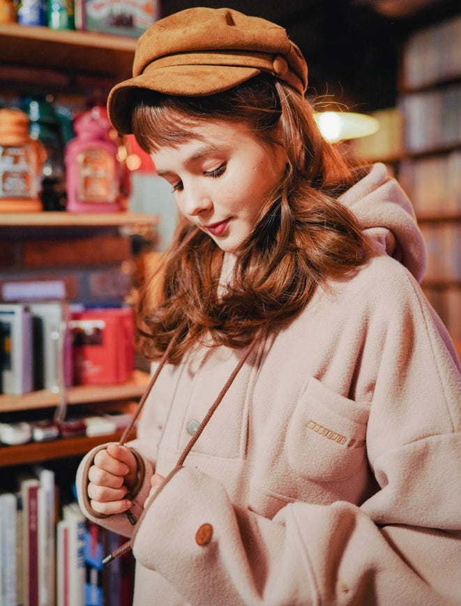 ダブルユーブイプロジェクト(WV PROJECT) NC BOUCLE ANORAK HOODIE PEACH MJHD7363