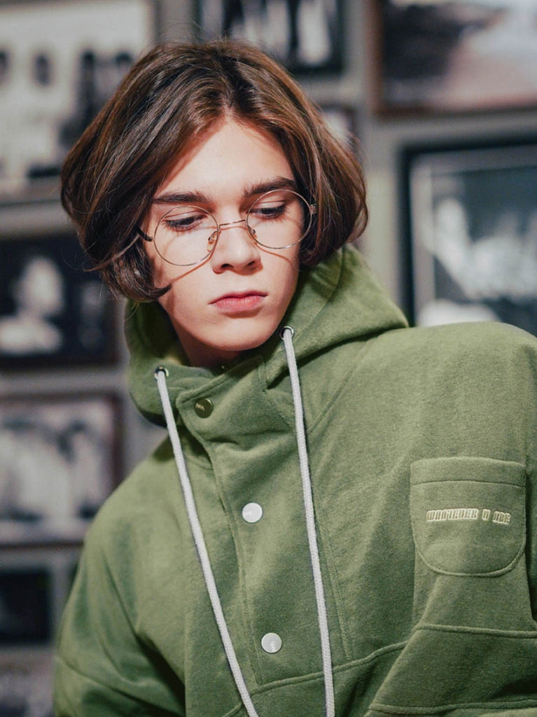 ダブルユーブイプロジェクト(WV PROJECT) NC BOUCLE ANORAK HOODIE OLIVE MJHD7363