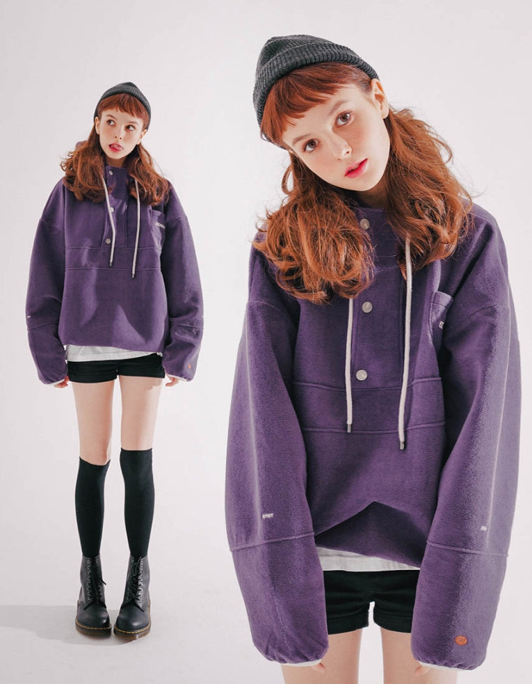 ダブルユーブイプロジェクト(WV PROJECT) NC BOUCLE ANORAK HOODIE VIOLET MJHD7363