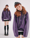 ダブルユーブイプロジェクト(WV PROJECT) NC BOUCLE ANORAK HOODIE VIOLET MJHD7363