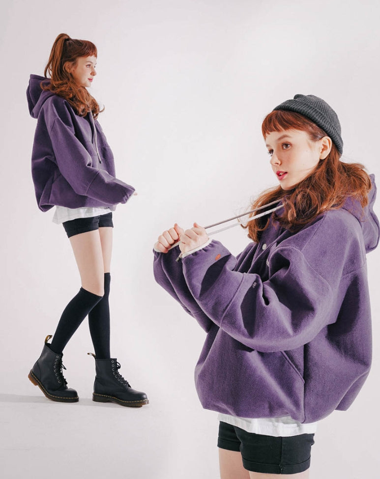 ダブルユーブイプロジェクト(WV PROJECT) NC BOUCLE ANORAK HOODIE VIOLET MJHD7363