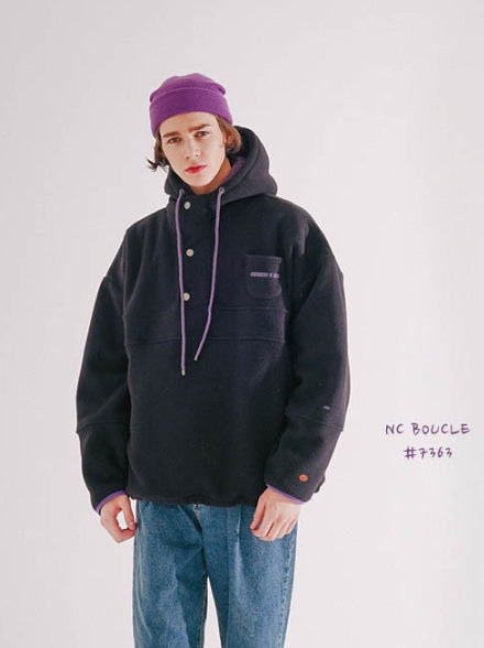 ダブルユーブイプロジェクト(WV PROJECT) NC BOUCLE ANORAK HOODIE BLACK MJHD7363