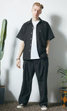 セイントペイン(SAINTPAIN) SP LINEN OPEN COLLAR SHIRTS-BLACK