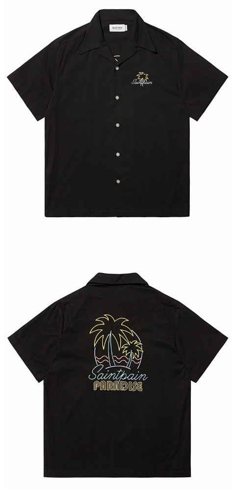 セイントペイン(SAINTPAIN) SP NEON PALM TREE SHIRTS-BLACK