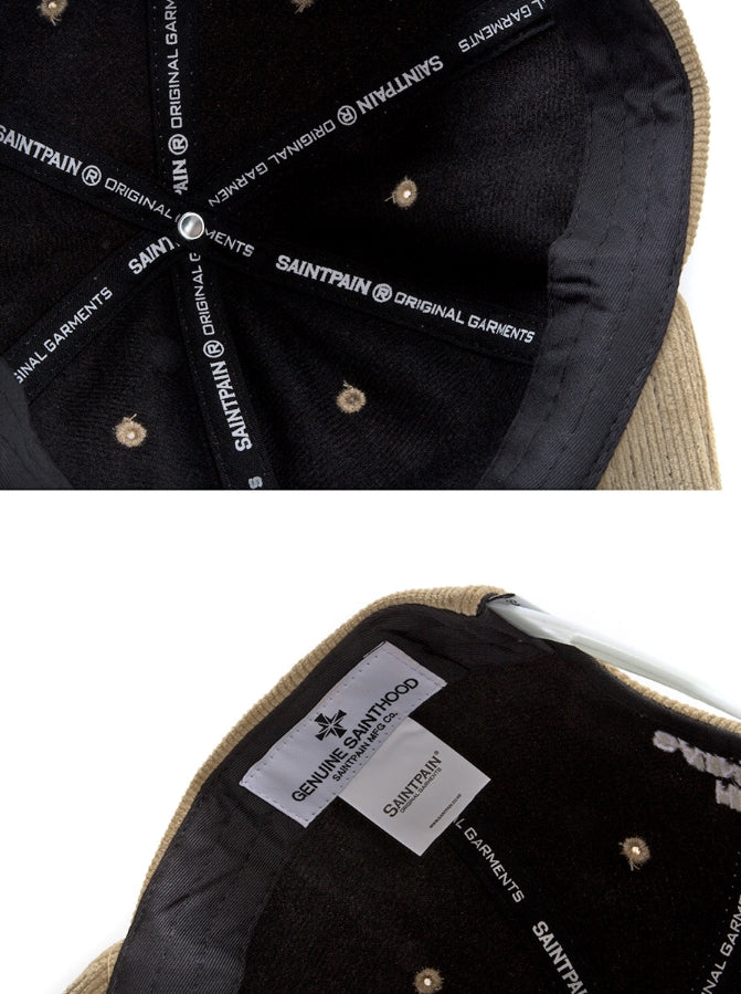 セイントペイン(SAINTPAIN) SP CORDUROY CIRCLE LOGO CAP-BEIGE