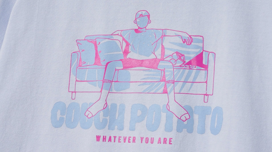 ダブルユーブイプロジェクト(WV PROJECT) Couch SHORT SLEEVE T-SHIRT SOFT BLUE SYST7377
