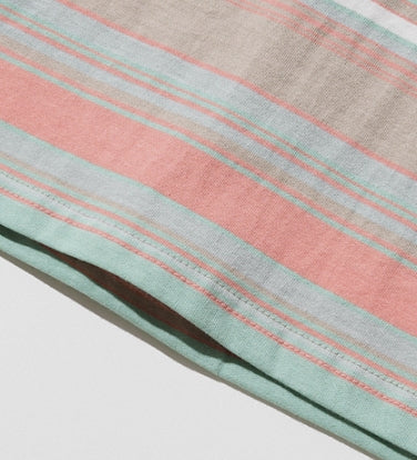 ダブルユーブイプロジェクト(WV PROJECT) NOISY STRIPE SHORT SLEEVE T-SHIRT CORAL MJST7382