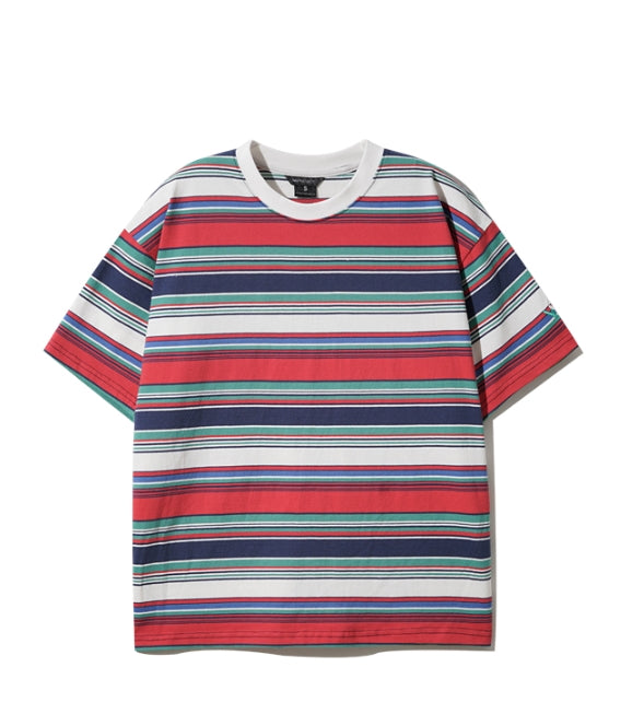 ダブルユーブイプロジェクト(WV PROJECT) NOISY STRIPE SHORT SLEEVE T-SHIRT IVORY MJST7382