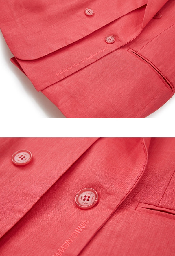 MMIC(エムエムアイシー) LINEN BLOCK BLAZER