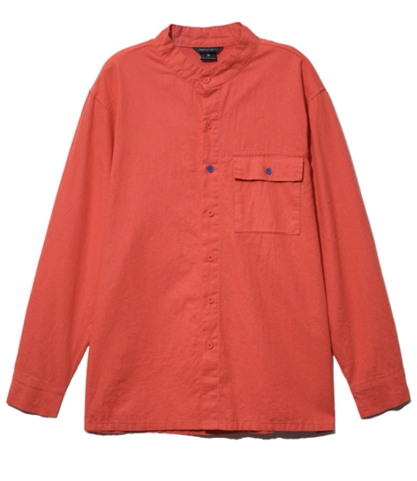 ダブルユーブイプロジェクト(WV PROJECT) Fred Henryneck Shirts Red Orange CJLS7395