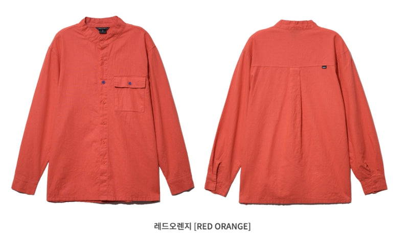 ダブルユーブイプロジェクト(WV PROJECT) Fred Henryneck Shirts Red Orange CJLS7395