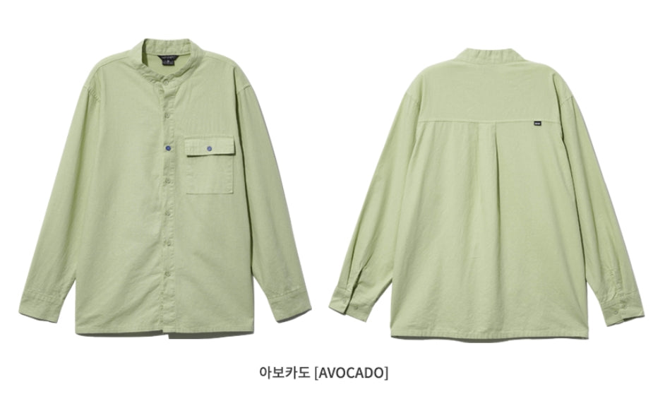 ダブルユーブイプロジェクト(WV PROJECT) Fred Henryneck Shirts Avocado CJLS7395