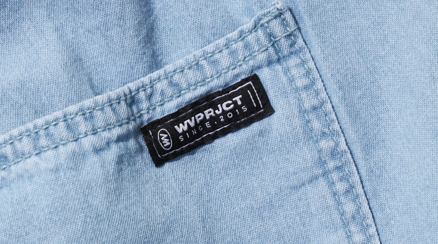 ダブルユーブイプロジェクト(WV PROJECT)  Public Bending Wide Denim Pants Light Blue CJLP7375