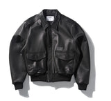 NOMANUAL(ノーマニュアル) NM A-2 LEATHER JACKET - BLACK