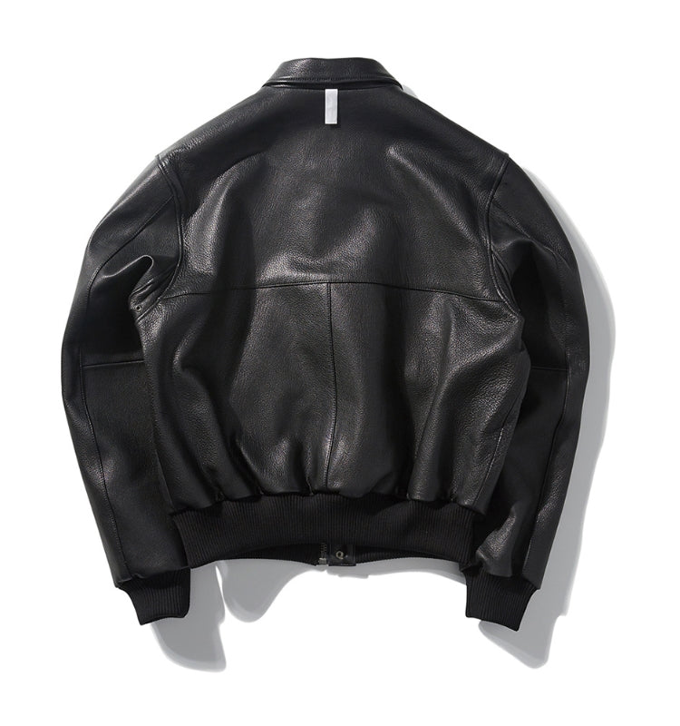 NOMANUAL(ノーマニュアル) NM A-2 LEATHER JACKET - BLACK