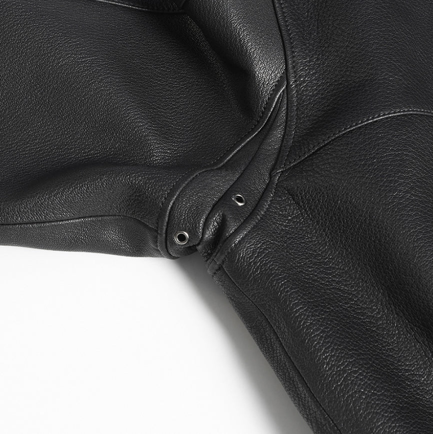 NOMANUAL(ノーマニュアル) NM A-2 LEATHER JACKET - BLACK