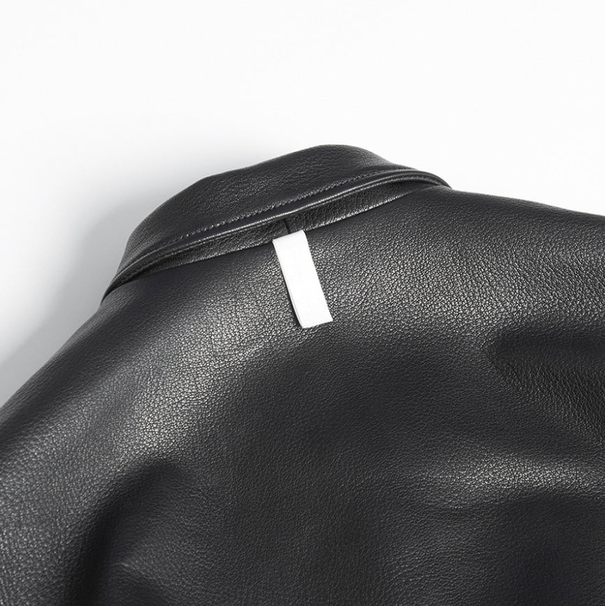 NOMANUAL(ノーマニュアル) NM A-2 LEATHER JACKET - BLACK