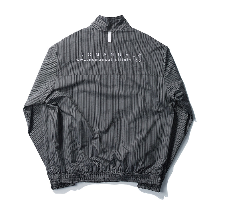 NOMANUAL(ノーマニュアル) STRIPED BLOUSON JACKET - BLACK