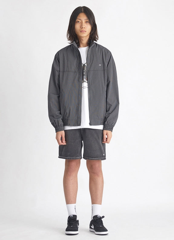 NOMANUAL(ノーマニュアル) STRIPED BLOUSON JACKET - BLACK