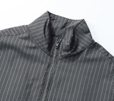 NOMANUAL(ノーマニュアル) STRIPED BLOUSON JACKET - BLACK