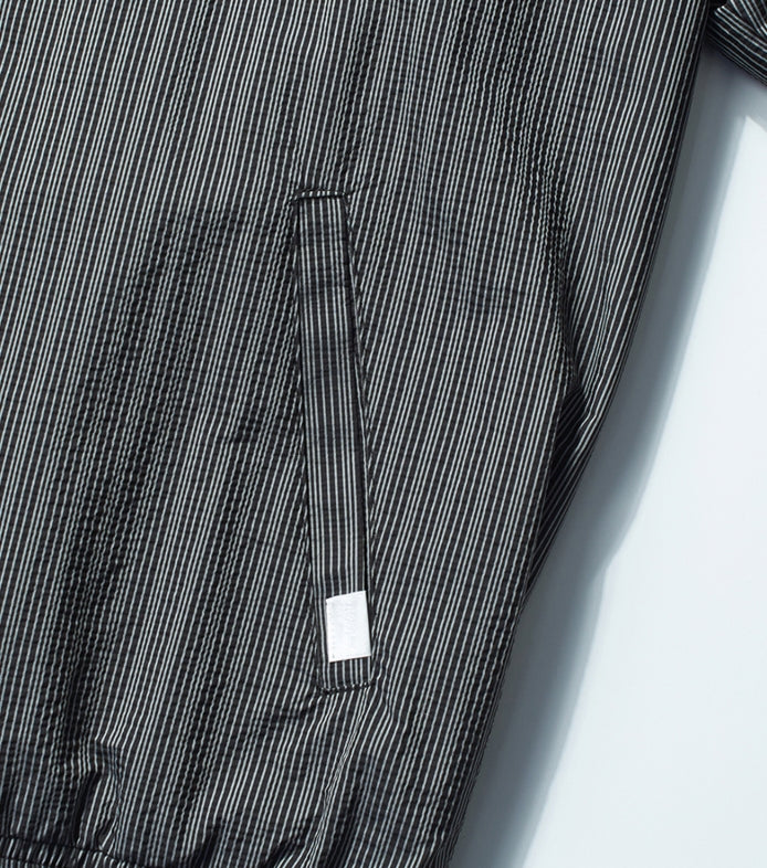 NOMANUAL(ノーマニュアル) STRIPED BLOUSON JACKET - BLACK