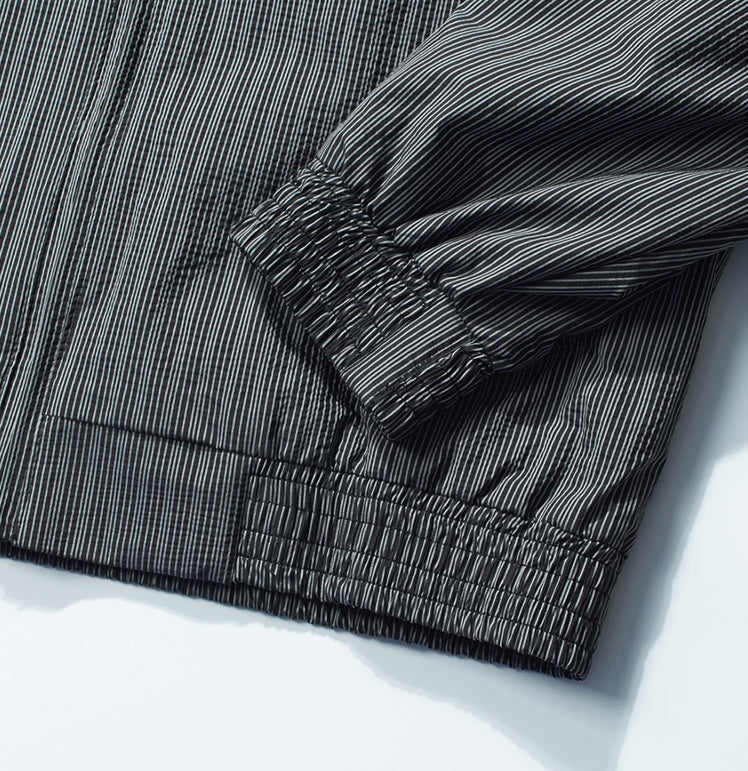 NOMANUAL(ノーマニュアル) STRIPED BLOUSON JACKET - BLACK