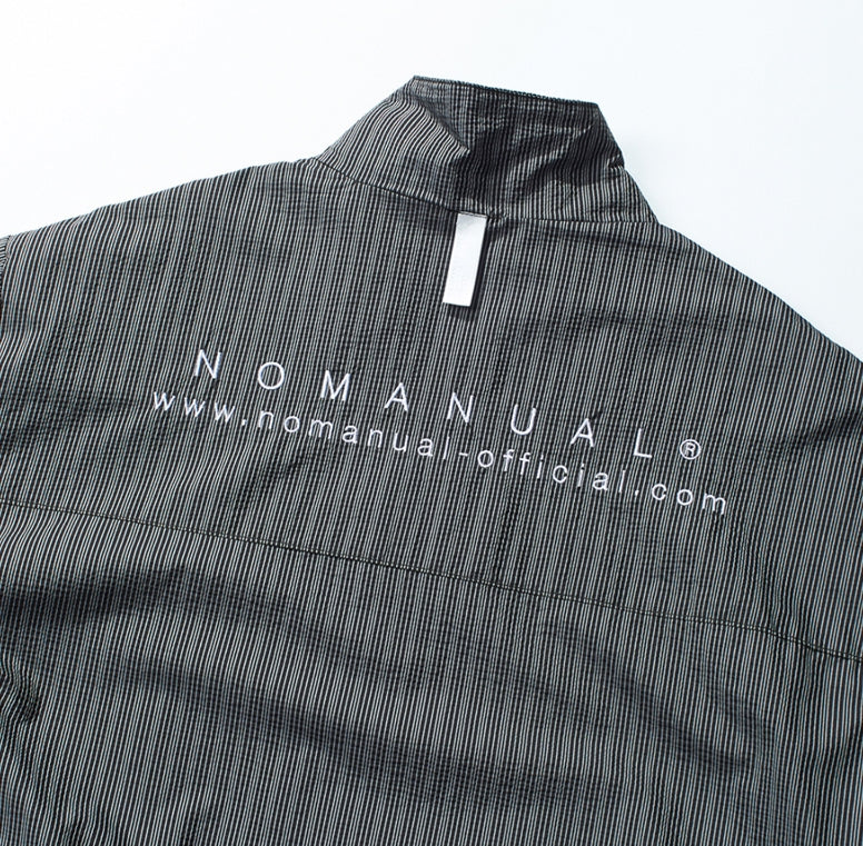 NOMANUAL(ノーマニュアル) STRIPED BLOUSON JACKET - BLACK