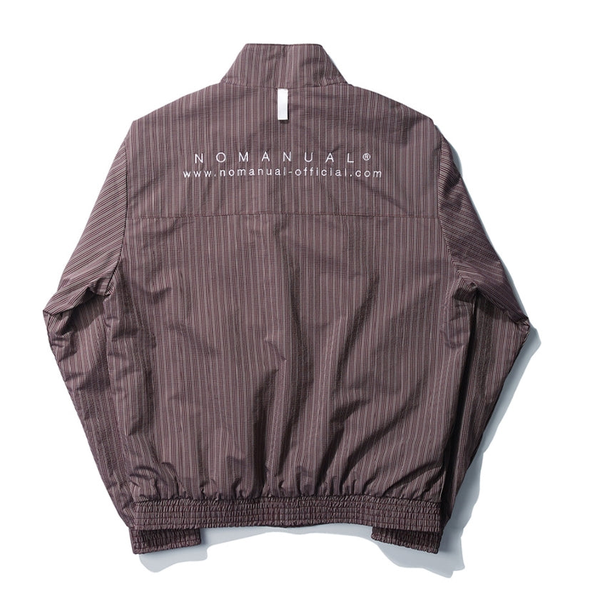 NOMANUAL(ノーマニュアル) STRIPED BLOUSON JACKET - WINE