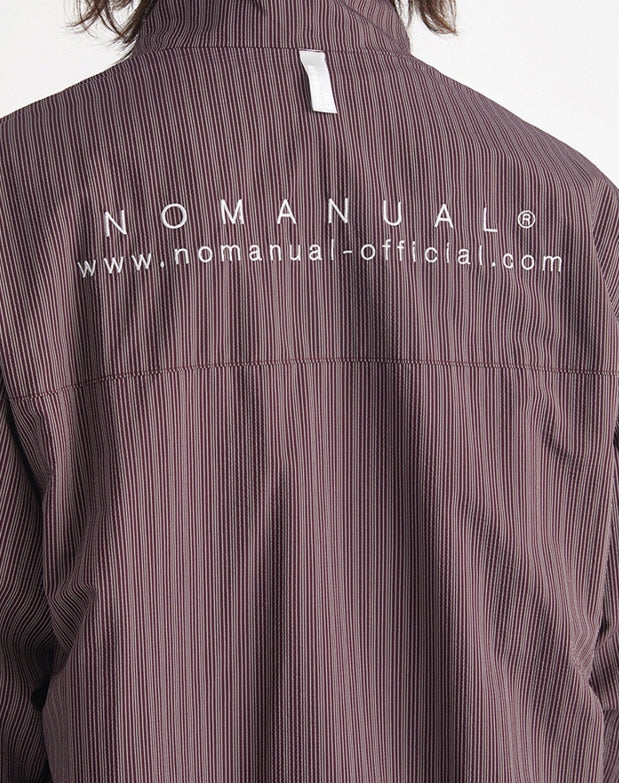 NOMANUAL(ノーマニュアル) STRIPED BLOUSON JACKET - WINE