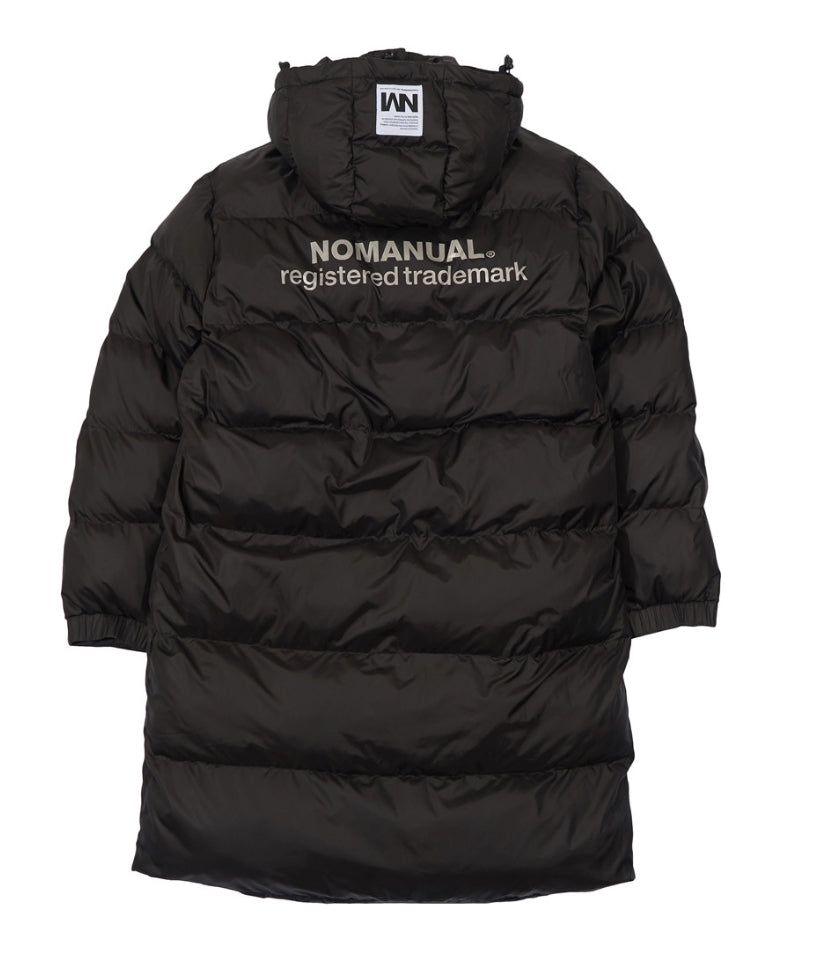 NOMANUAL(ノーマニュアル) REFLECTIVE TM LOGO LONG PADDING - BLACK