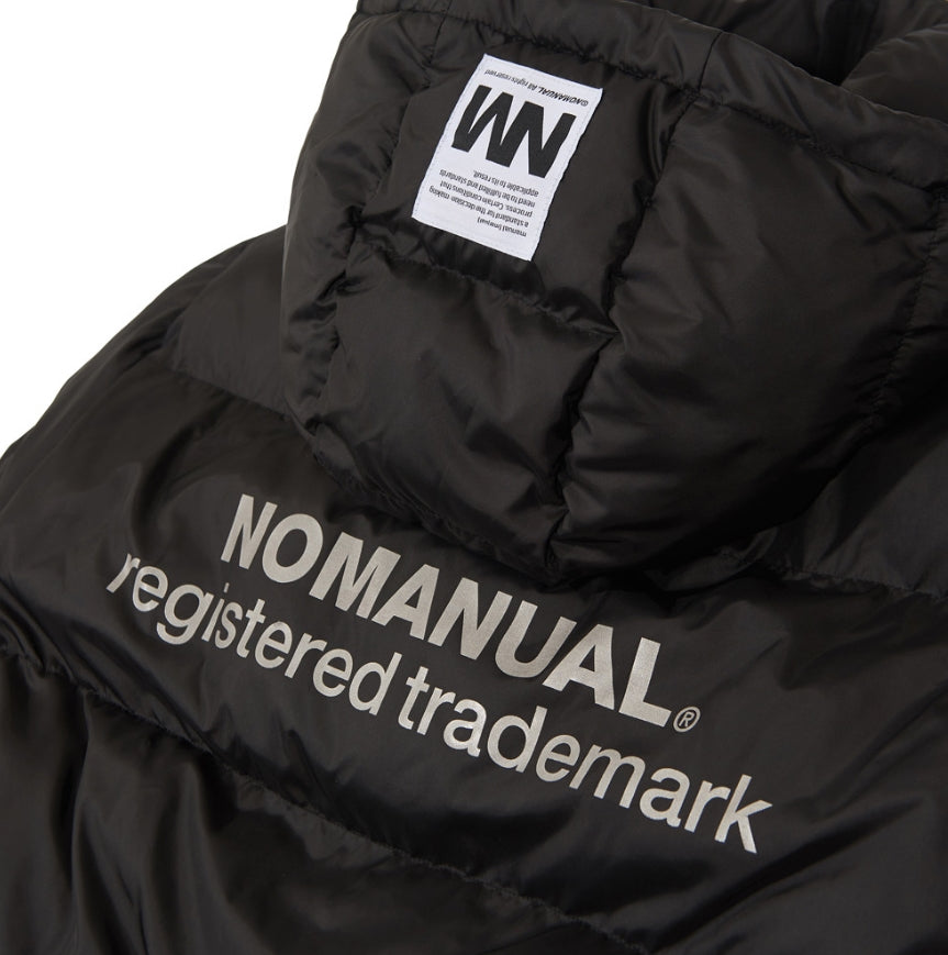 NOMANUAL(ノーマニュアル) REFLECTIVE TM LOGO LONG PADDING - BLACK