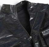 NOMANUAL(ノーマニュアル) PU JACKET - BLACK