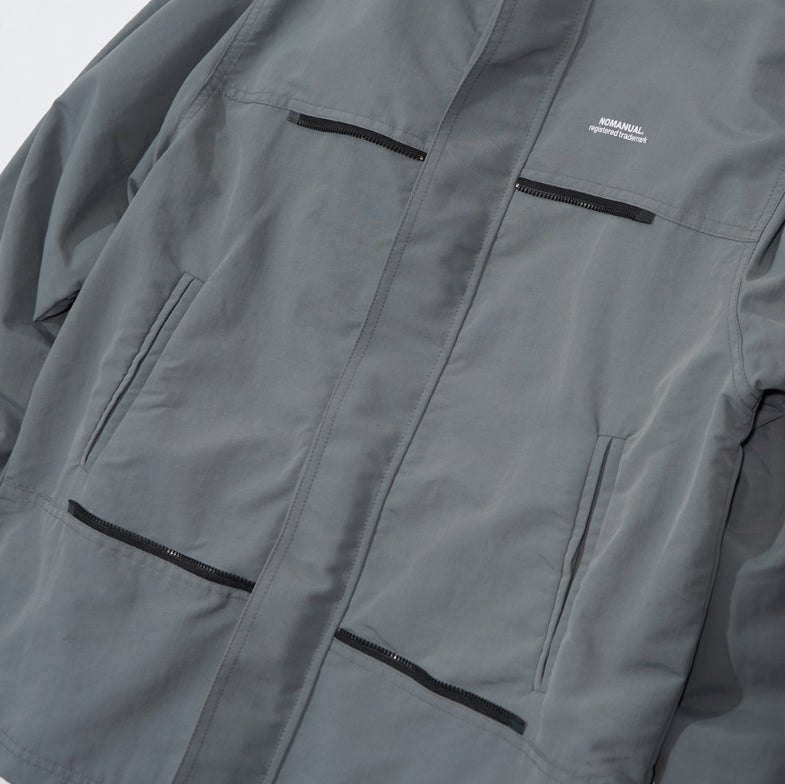 NOMANUAL(ノーマニュアル) NM CONVERTIBLE POCKET WIND BREAKER - GREY