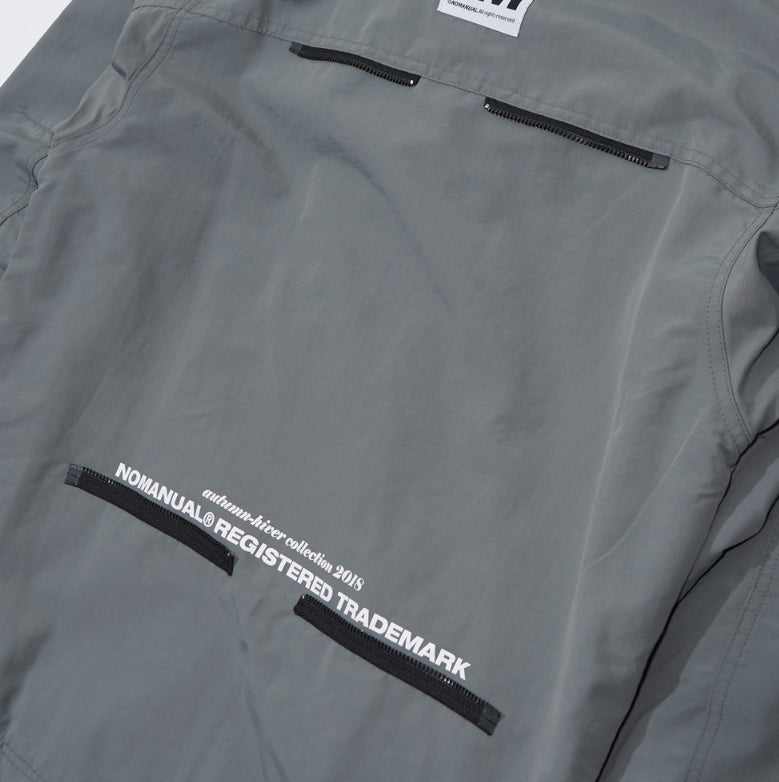NOMANUAL(ノーマニュアル) NM CONVERTIBLE POCKET WIND BREAKER - GREY