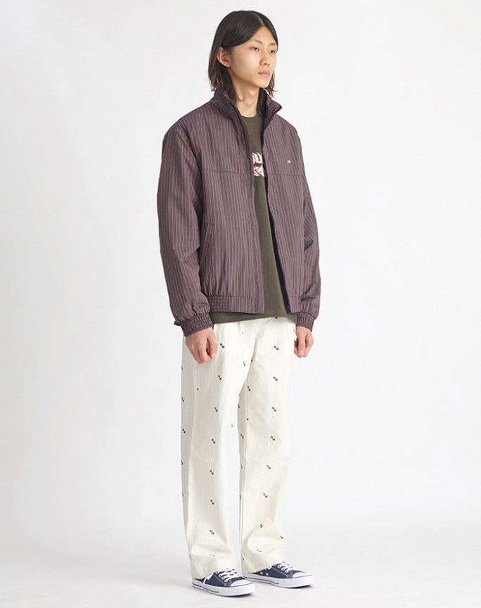 NOMANUAL(ノーマニュアル) STRIPED BLOUSON JACKET - WINE
