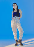 オージーオーディー(OZOD) SATIN GATHER PANTS_SILVER