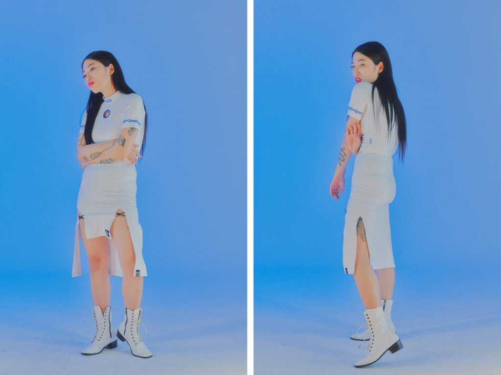 オージーオーディー(OZOD) SLIT SKIRT_WHITE