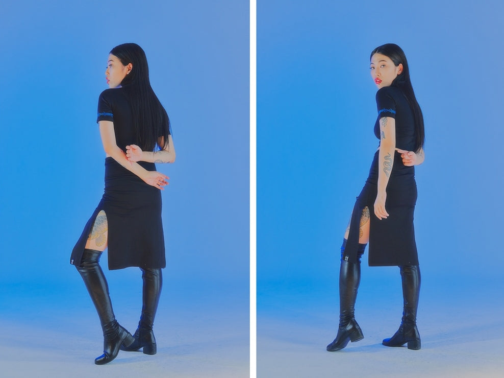 オージーオーディー(OZOD) SLIT SKIRT_BLACK