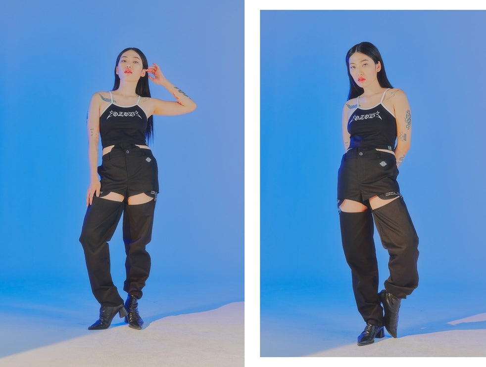 オージーオーディー(OZOD) FREEWILL DENIM PANTS_BLACK