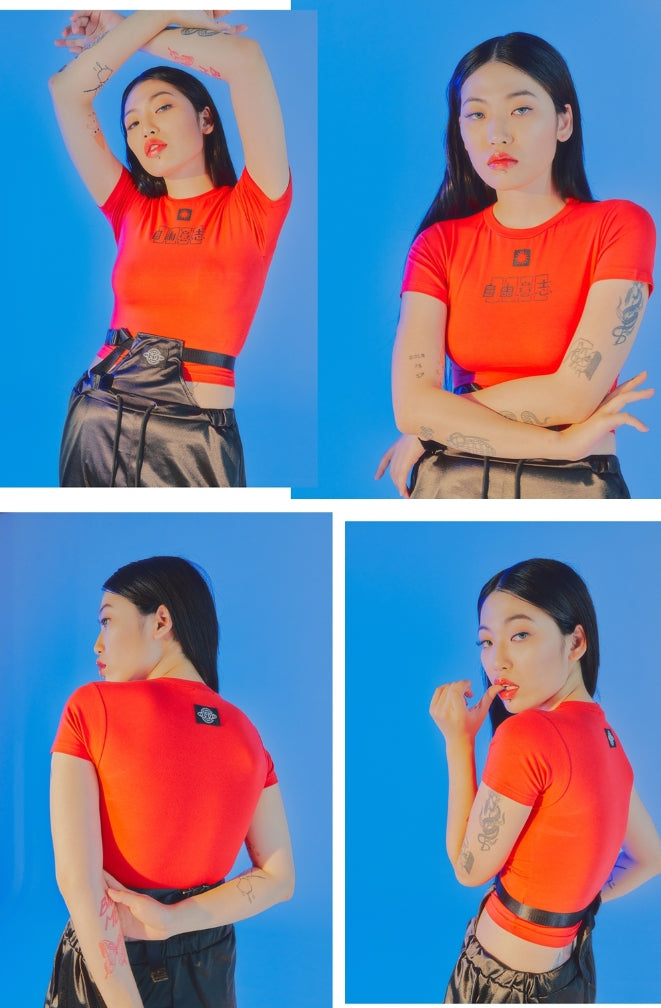 オージーオーディー(OZOD) FREE WILL CROP TOP_RED
