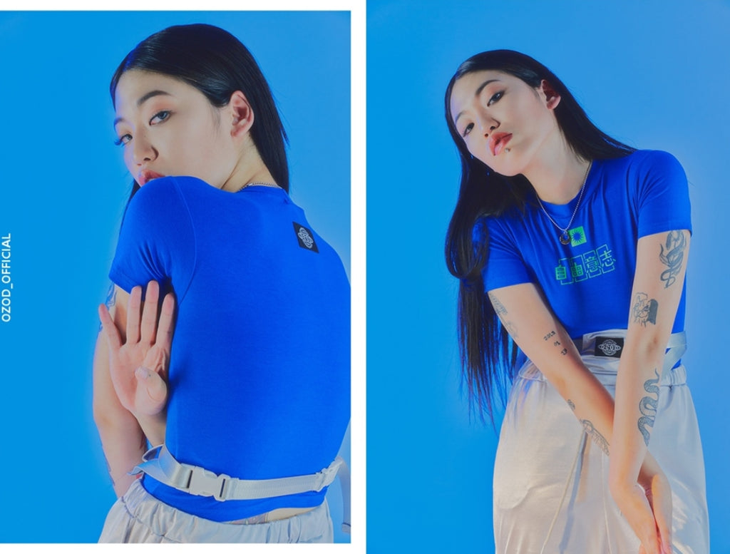 オージーオーディー(OZOD) FREE WILL CROP TOP_BLUE